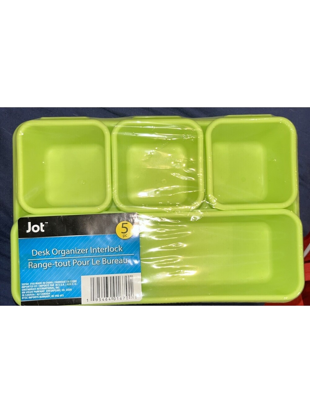 NEW by JOT, DESK ORGANIZER INTERLOCK 5 PIECES PLASTIC
